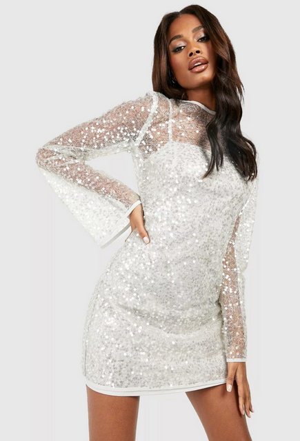 ZWY Abendkleid Zweiteiliges Strapskleid aus durchsichtigem Netzstoff mit Pa günstig online kaufen