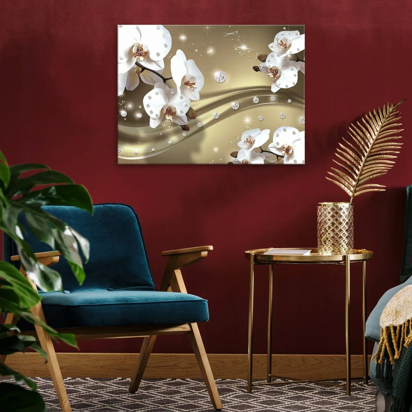 Wallarena Leinwandbild Blumen Abstrakt Orchidee Beige günstig online kaufen