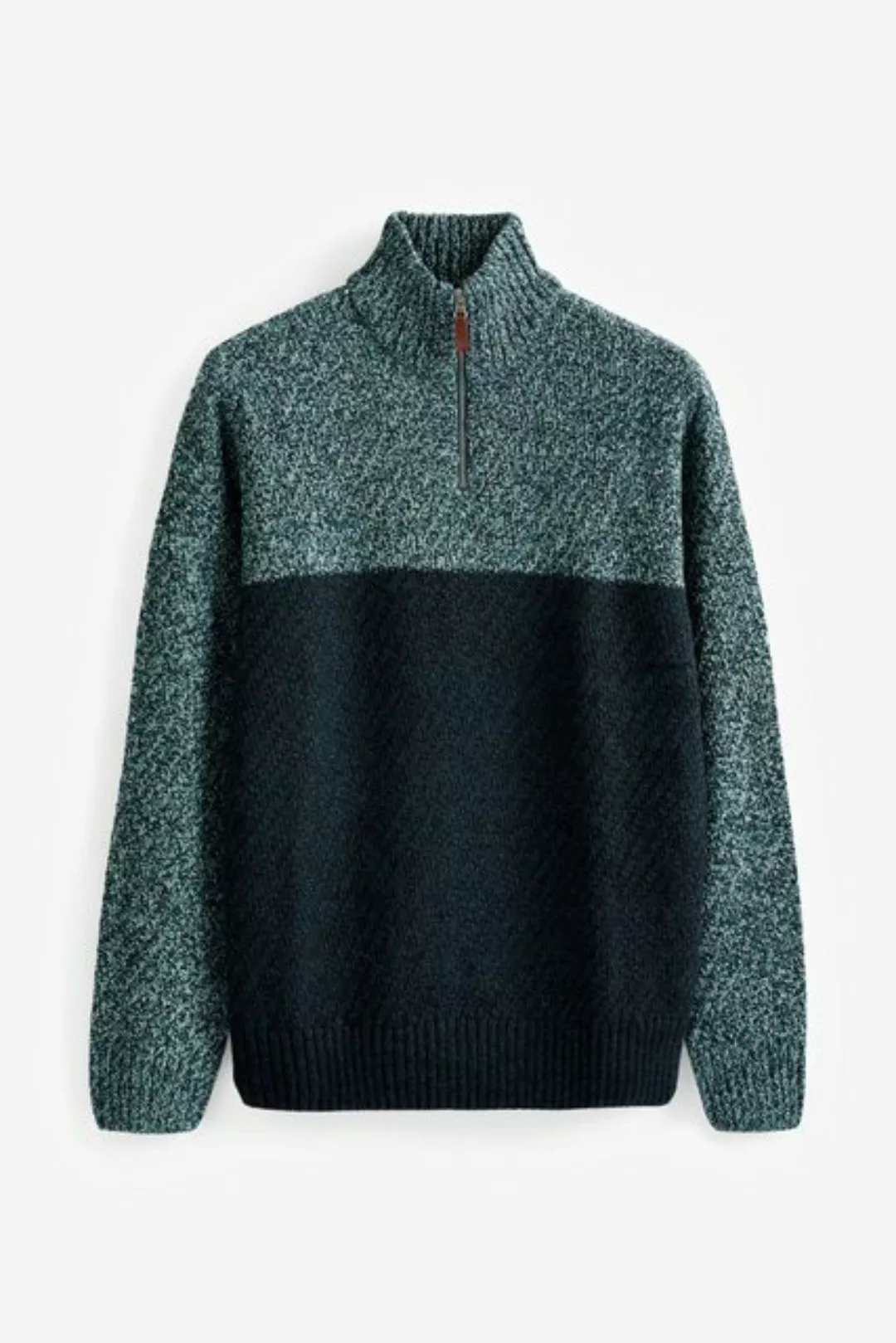 Next Troyer Regular Pullover mit RV-Kragen Blockfarben (1-tlg) günstig online kaufen