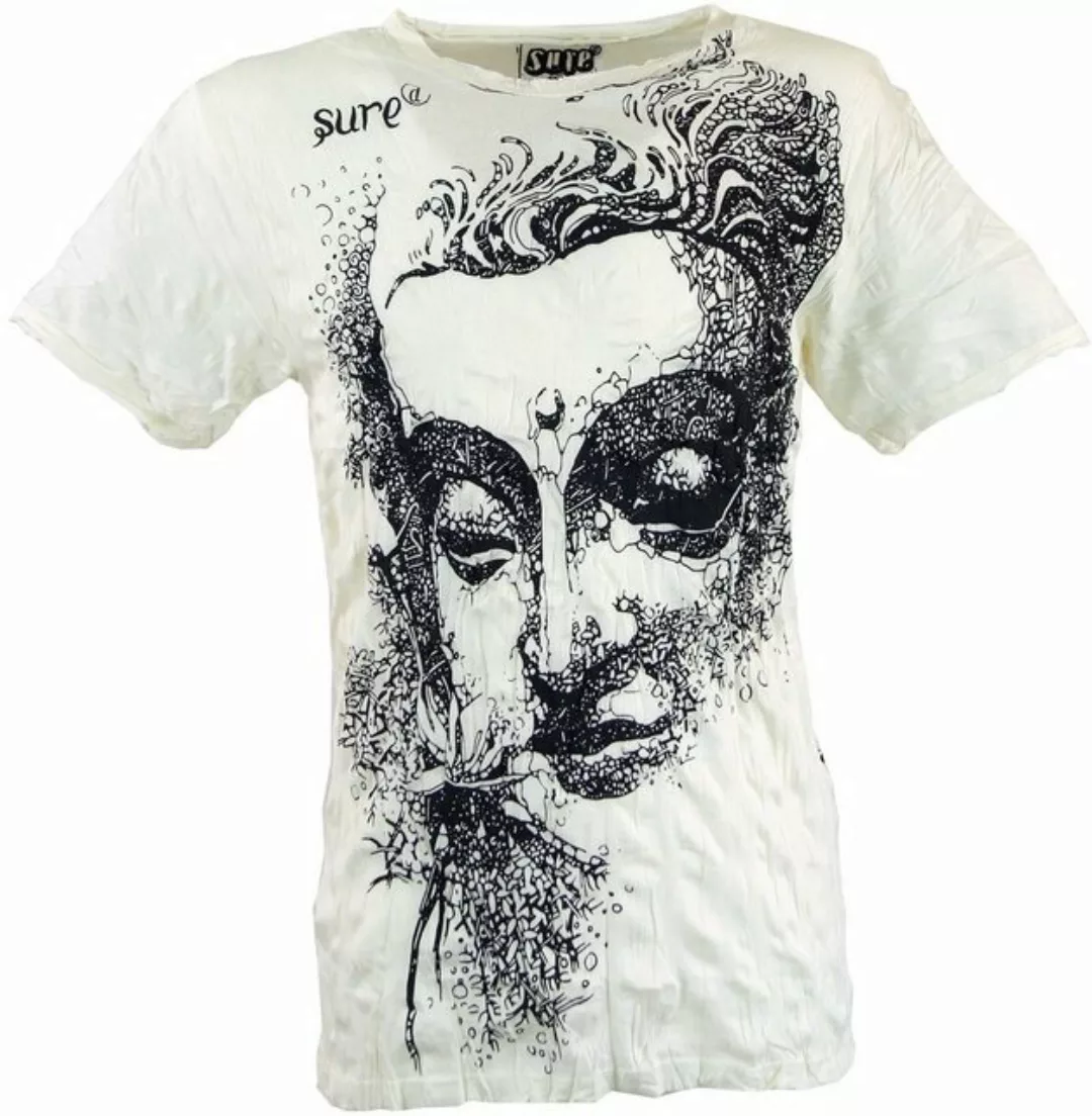 Guru-Shop T-Shirt Sure Herren T-Shirt Buddha - weiß alternative Bekleidung, günstig online kaufen