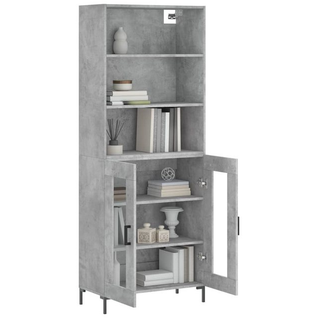 vidaXL Vitrine Highboard Betongrau 69,5x34x180 cm Spanplatte Glas Vitrine günstig online kaufen