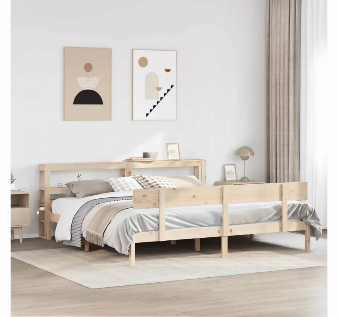 vidaXL Bett, Massivholzbett ohne Matratze 180x200 Kiefernholz günstig online kaufen