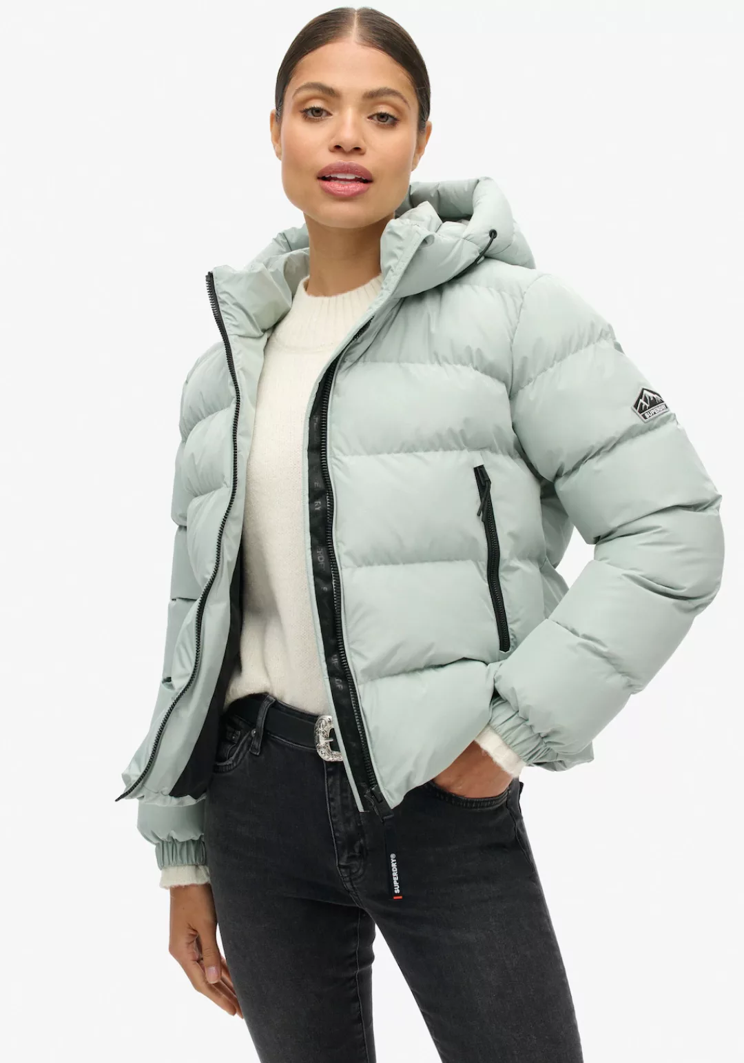 Superdry Steppjacke HOODED SPORTS PUFFER JACKET günstig online kaufen