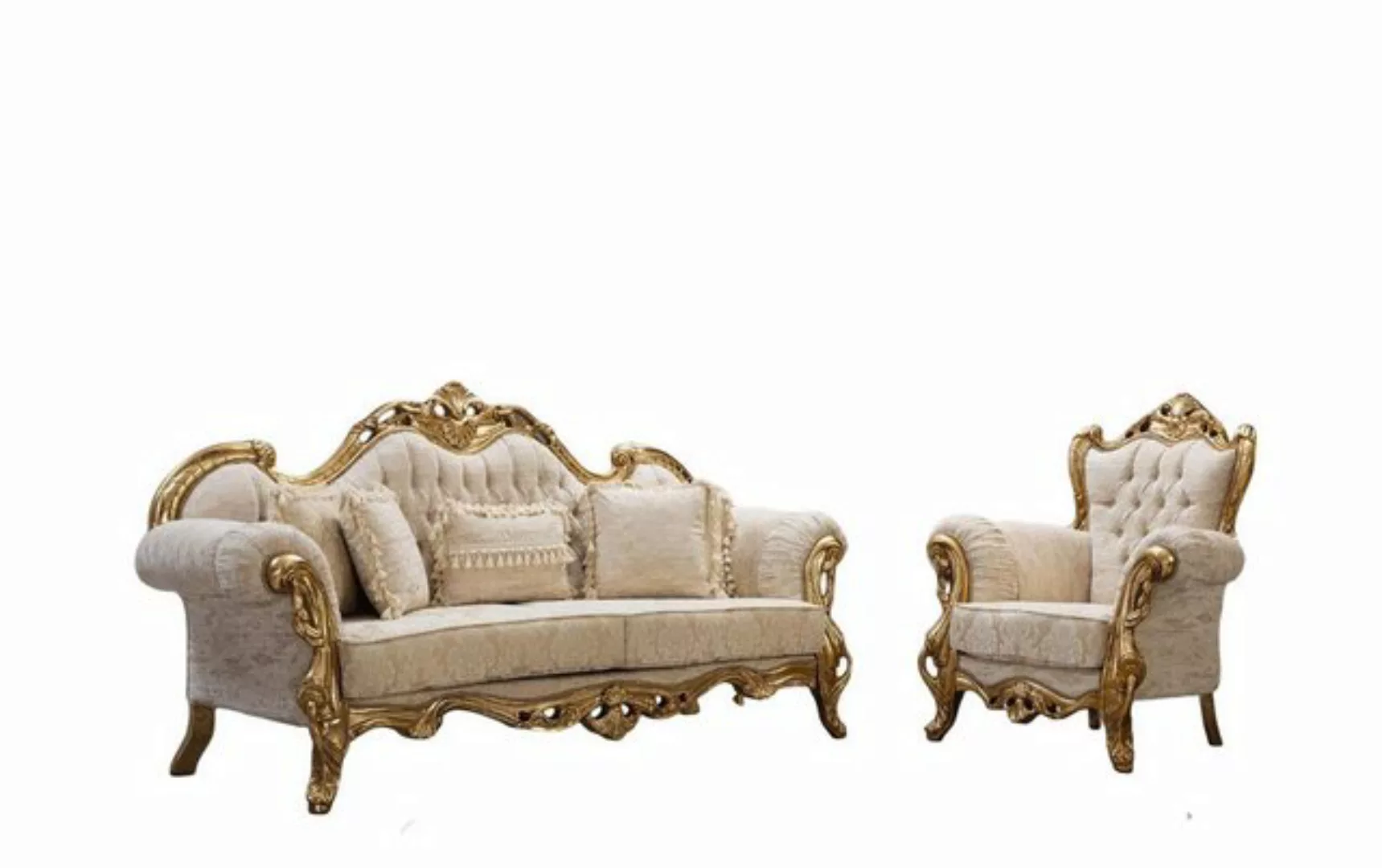 JVmoebel Sofa Sofagarnitur Couch 3+1 Sitz Gruppe Garnituren Sessel Klassisc günstig online kaufen