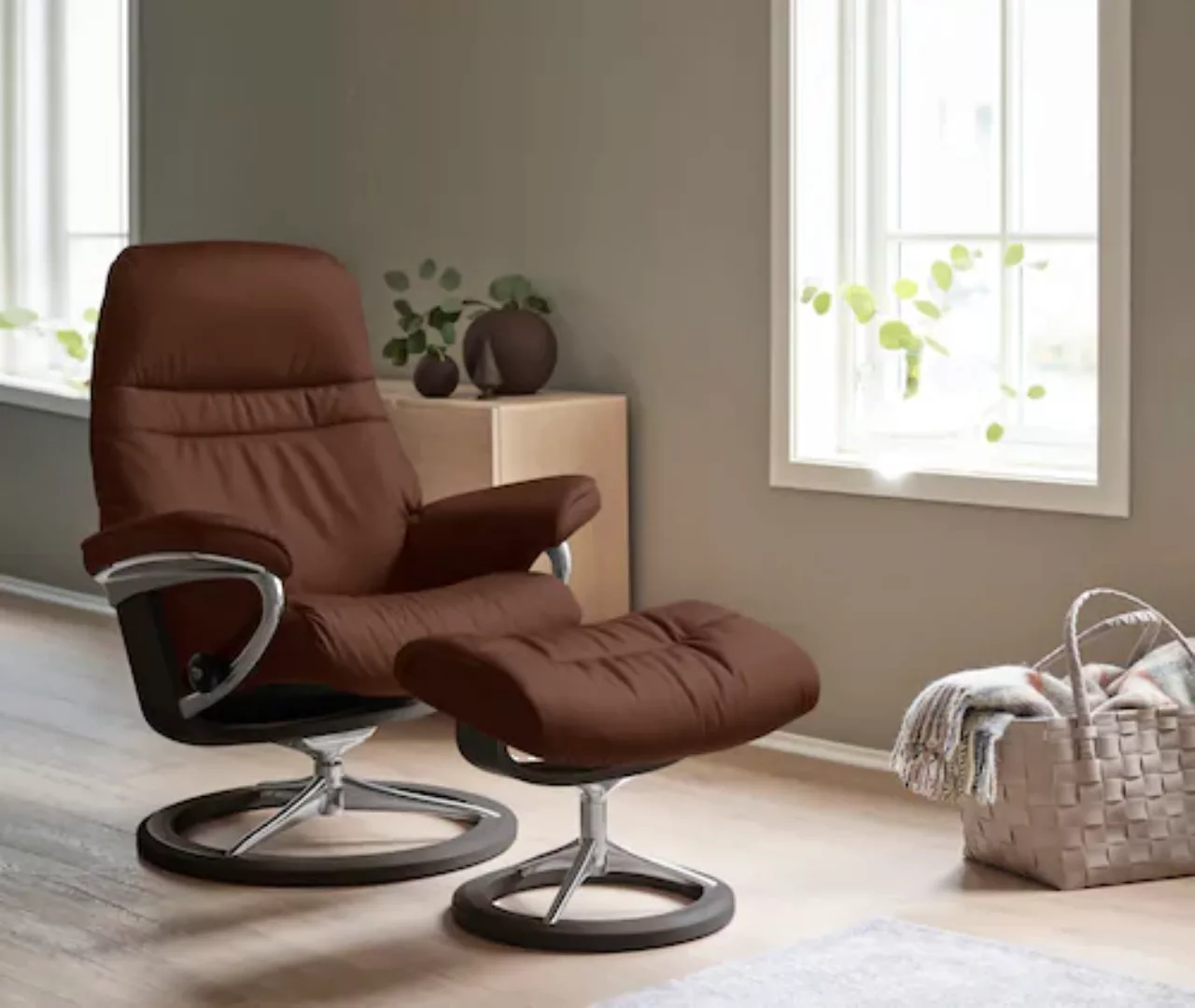 Stressless® Relaxsessel »Sunrise«, (Set, Relaxsessel mit Hocker), mit Signa günstig online kaufen