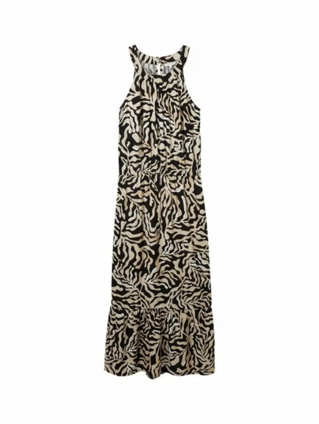 TOM TAILOR Sommerkleid printed maxi dress, black cut palmtree design günstig online kaufen