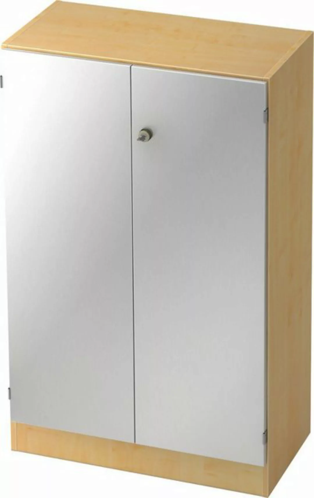 Aktenschrank Schrank Solid 3OH BxTxH 80x42x127cm Griff SG Ahorn/Silber günstig online kaufen