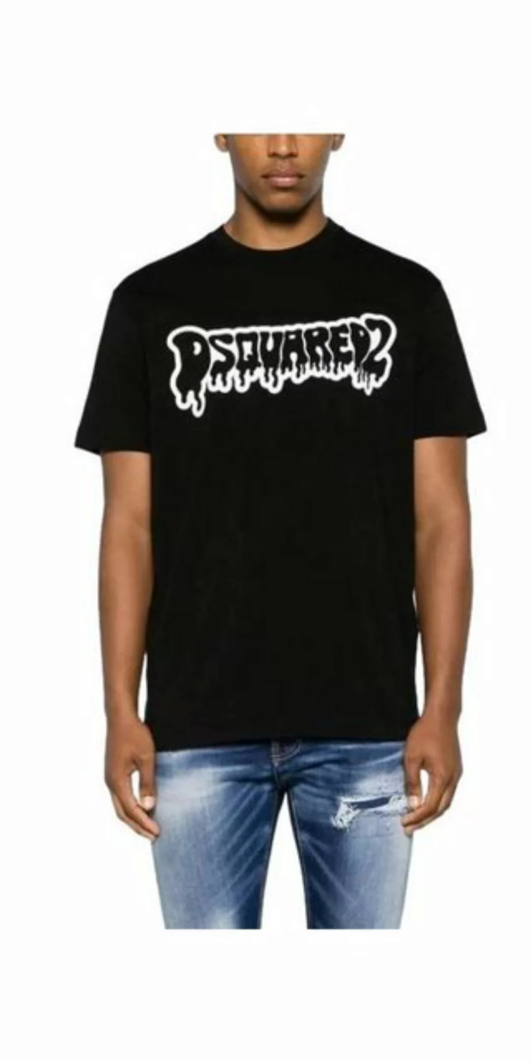 Dsquared2 Print-Shirt Dsquared2 Drip Dynamic Logo T-Shirt Schwarz Herren günstig online kaufen