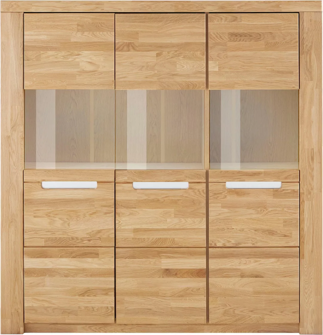 Home affaire Highboard "Kolding", Breite 140 cm mit 3 Glastüren günstig online kaufen