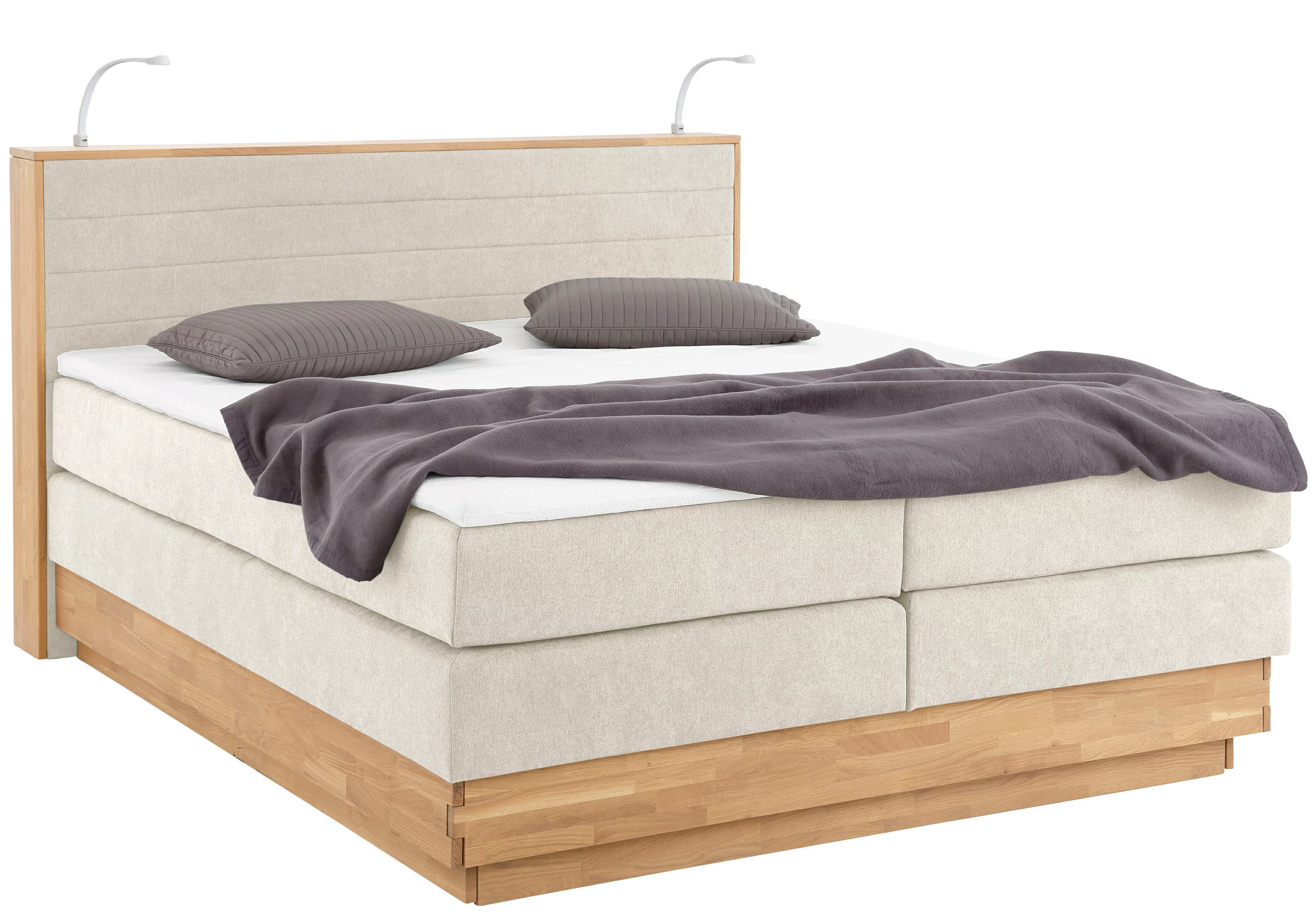 Home affaire Boxspringbett Cavan, Eiche, inkl. Bettkasten & Topper, verschi günstig online kaufen