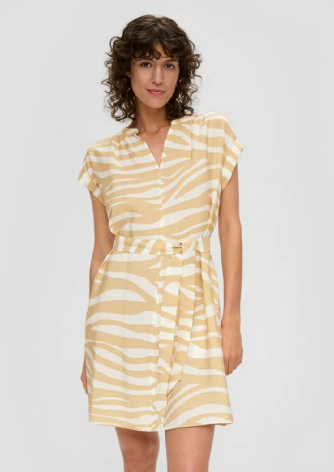 s.Oliver Minikleid Midi-Kleid mit V-Ausschnitt Teilungsnaht günstig online kaufen