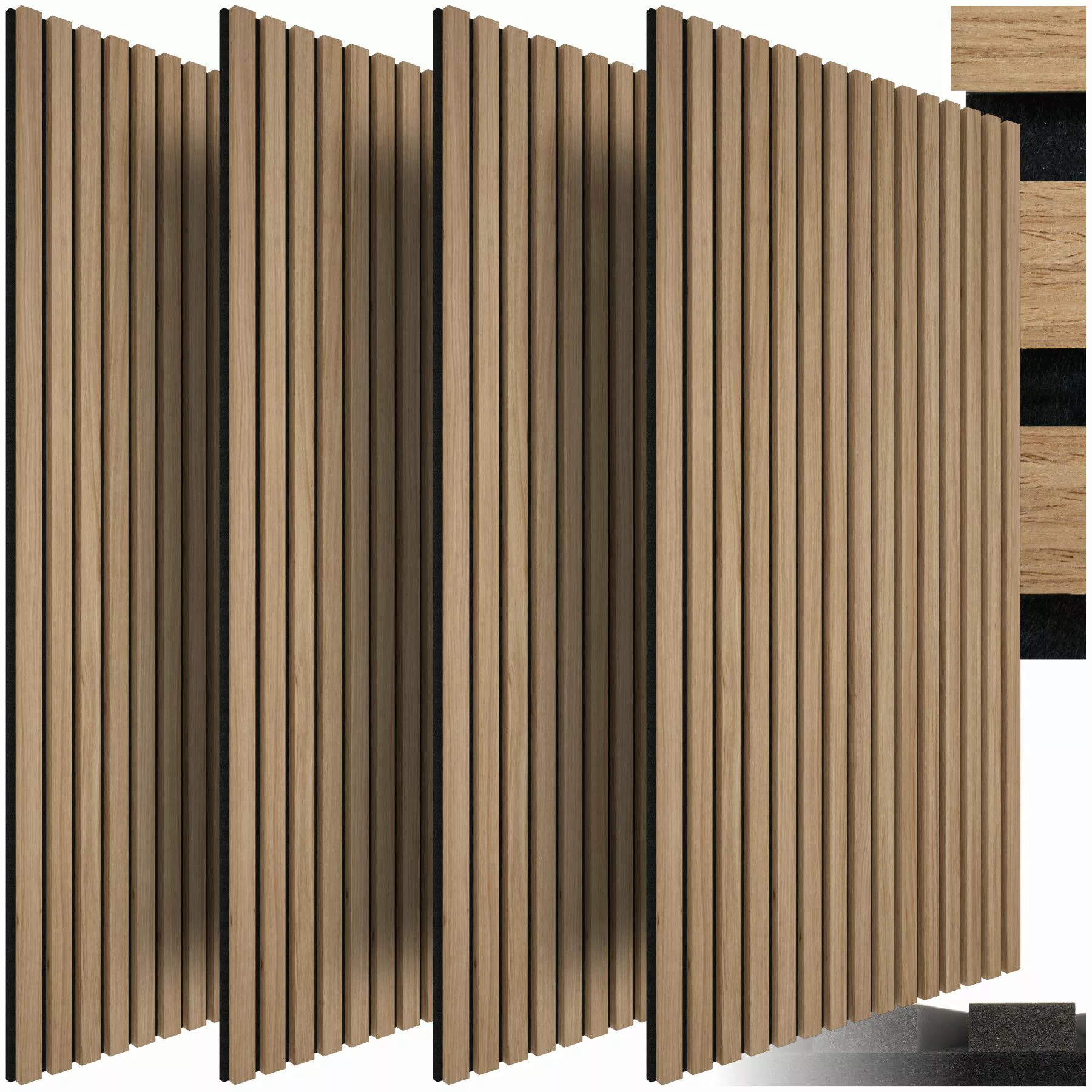 tectake Wandpaneel Akustikpaneele, BxL: 60x120 cm, günstig online kaufen