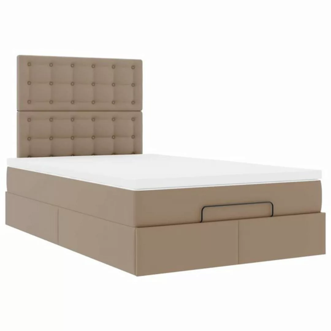 vidaXL Bett Ottoman-Bett mit Matratze Cappuccino-Braun 120x190cm Kunstleder günstig online kaufen