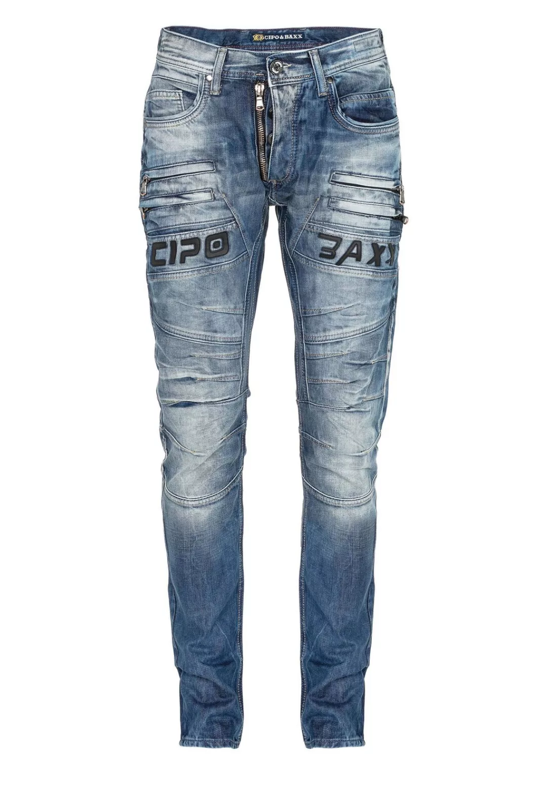 Cipo & Baxx Slim-fit-Jeans "Jeans", mit dekorativer Reißverschluss, CD-491 günstig online kaufen