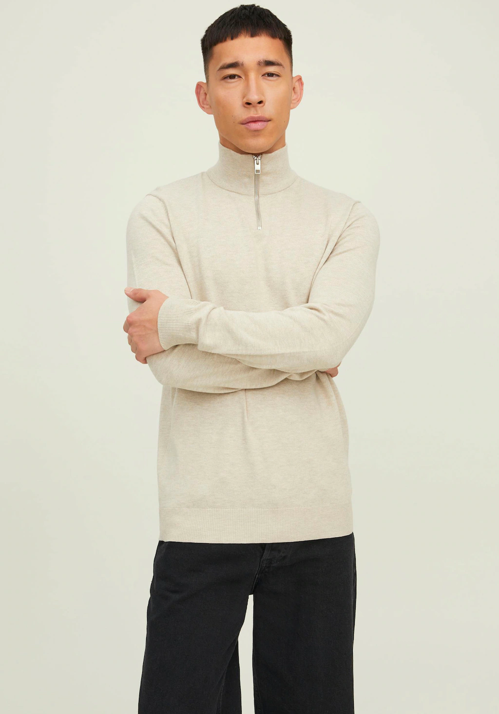 Jack & Jones Rundhalspullover EMIL KNIT HALF ZIP günstig online kaufen