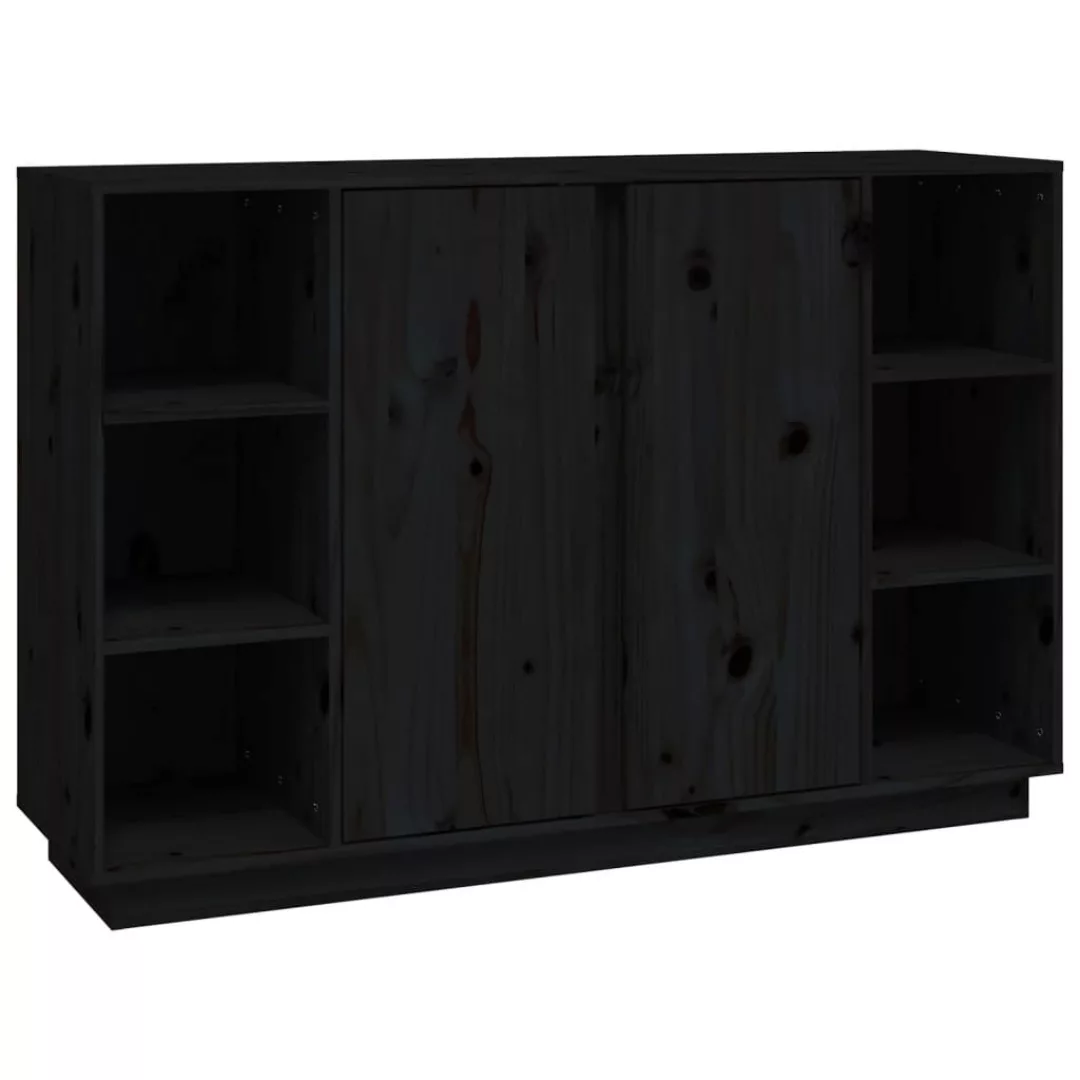 Vidaxl Sideboard Schwarz 120x35x80 Cm Massivholz Kiefer günstig online kaufen