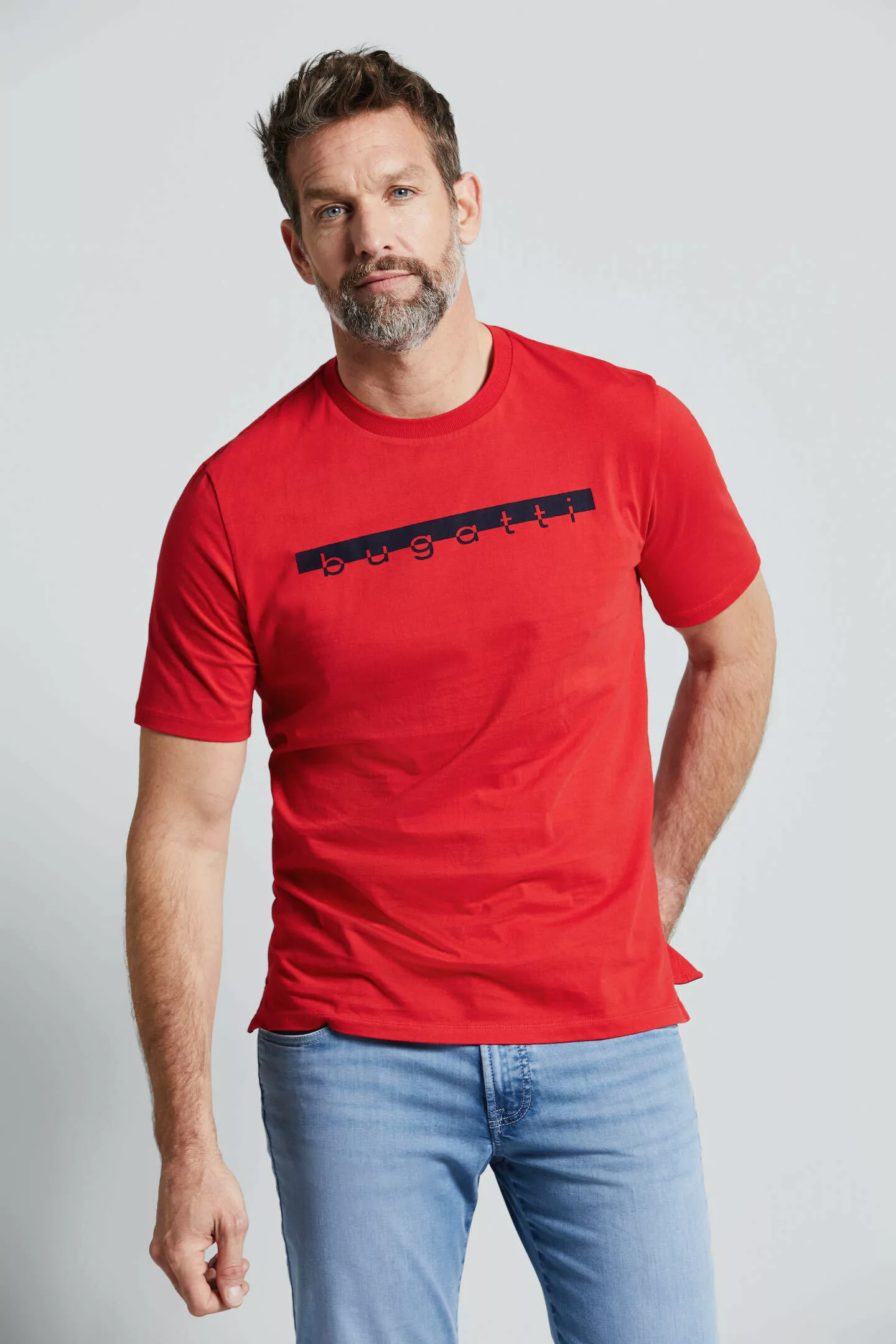 bugatti T-Shirt, mit großem Logo-Print günstig online kaufen