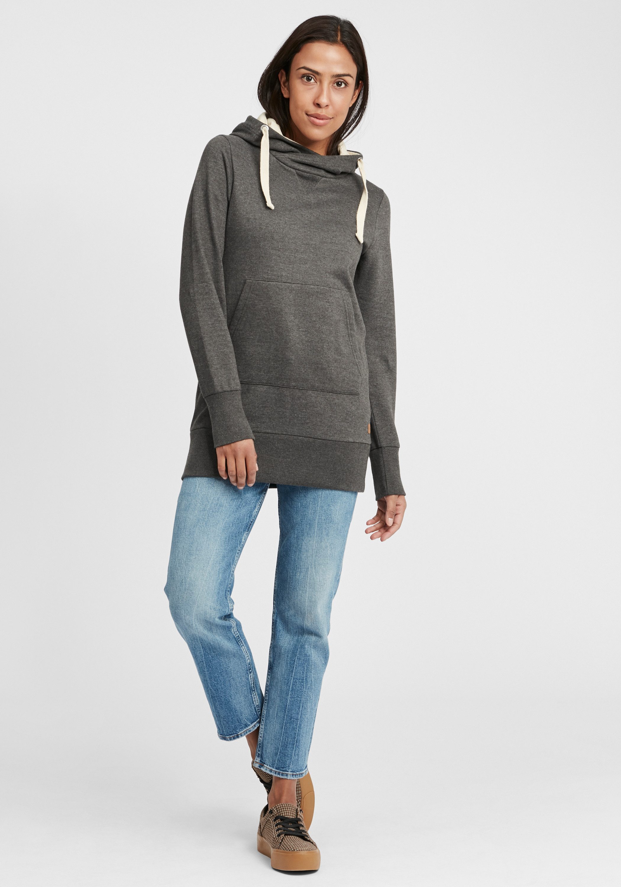 OXMO Kapuzensweatshirt OXJenny lang geschnittenes Kapuzensweatshirt günstig online kaufen