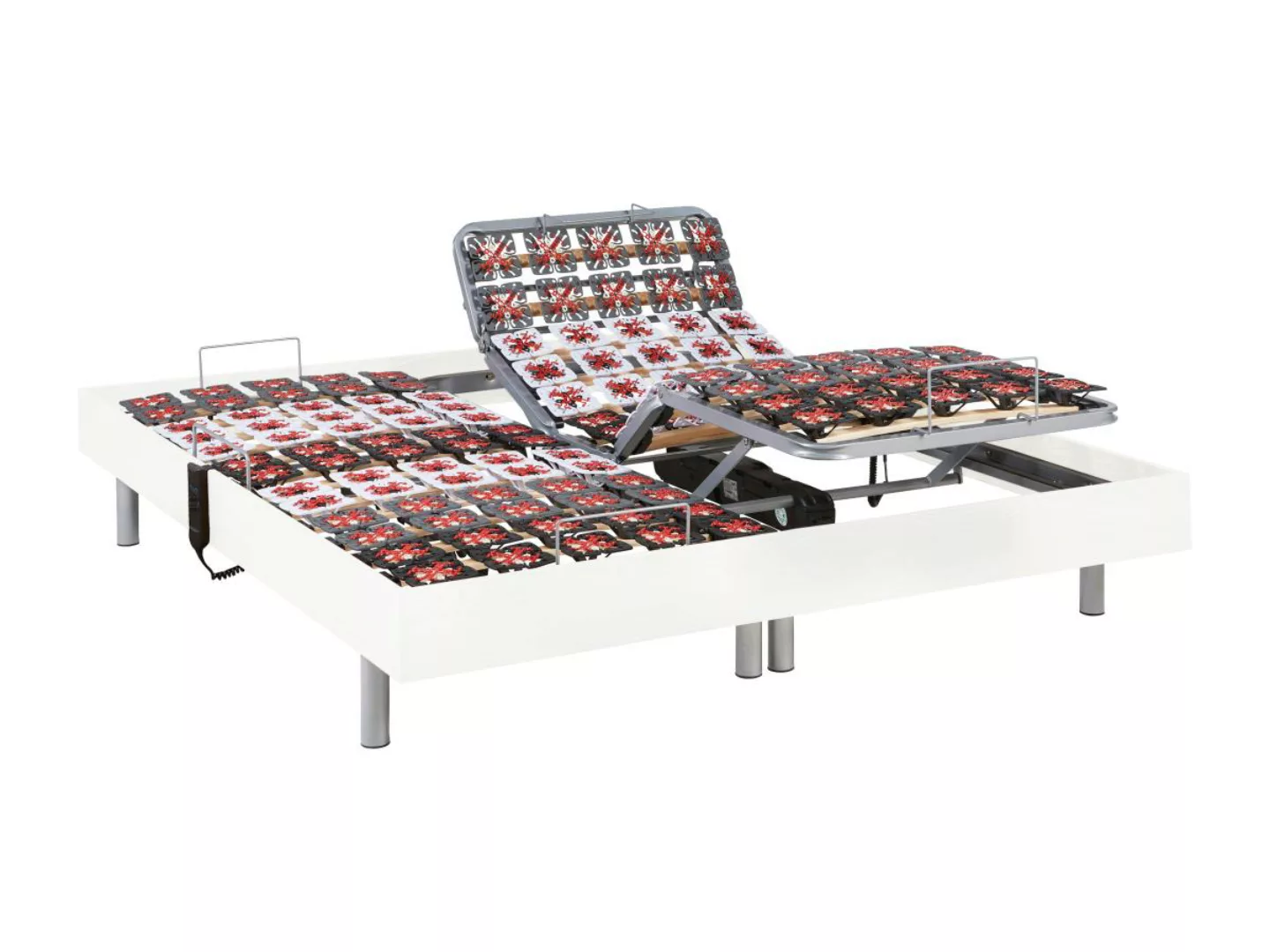 Relax-Bettgestell 2 x 65 Modulteller - 2x 80 x 200 cm - Weiß - DREAMEA günstig online kaufen