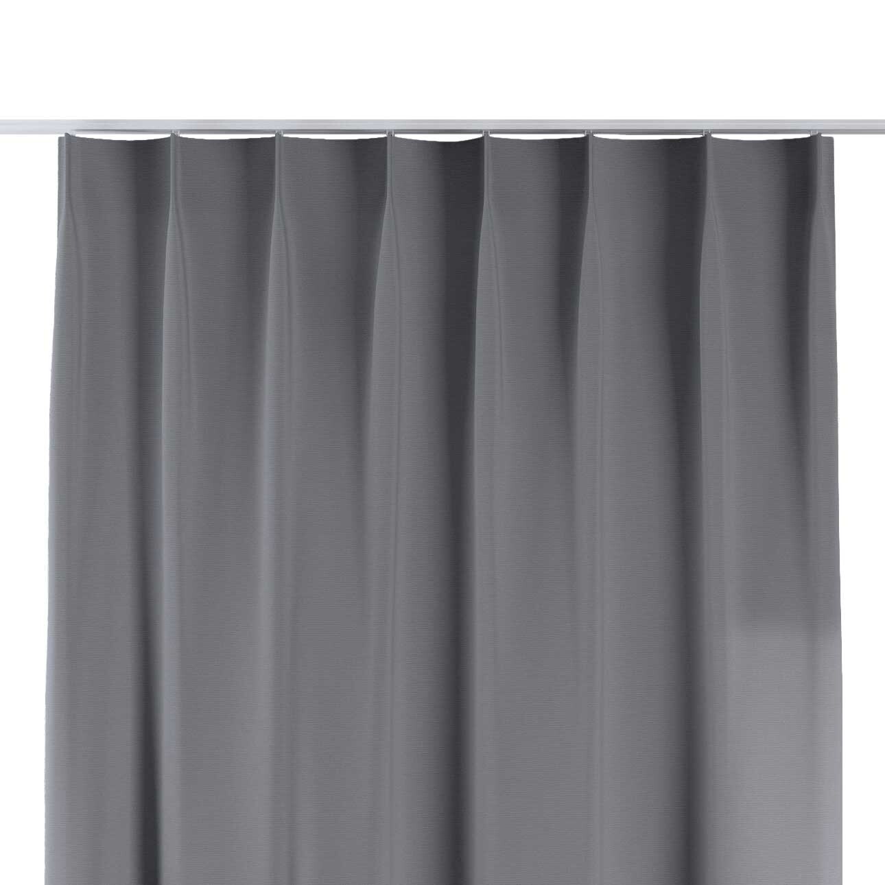 Vorhang mit flämischen 1-er Falten, grau, Cotton Panama (702-46) günstig online kaufen