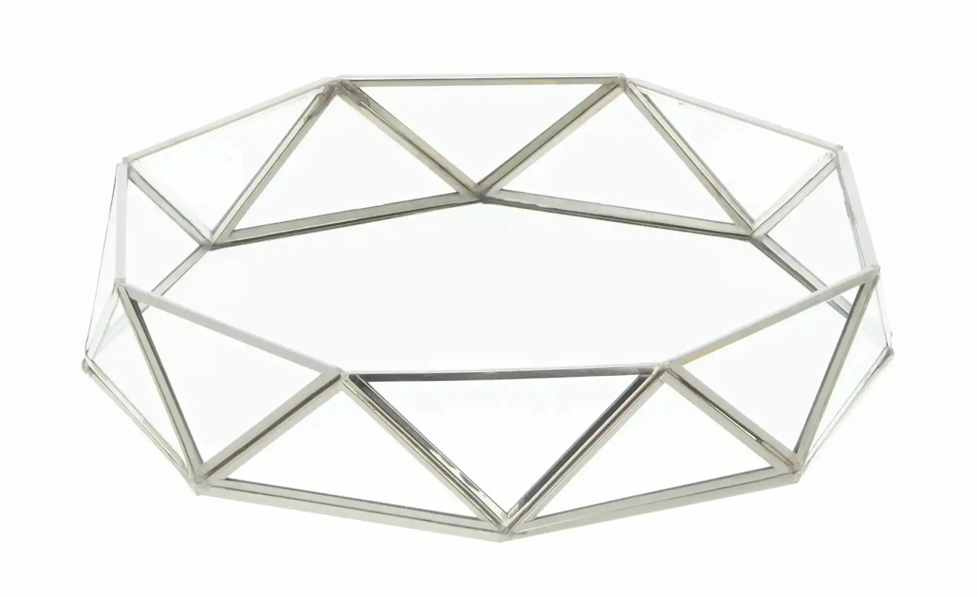 HOME STORY Glastablett   ¦ transparent/klar ¦ Glas,Metall ¦ Maße (cm): H: 6 günstig online kaufen