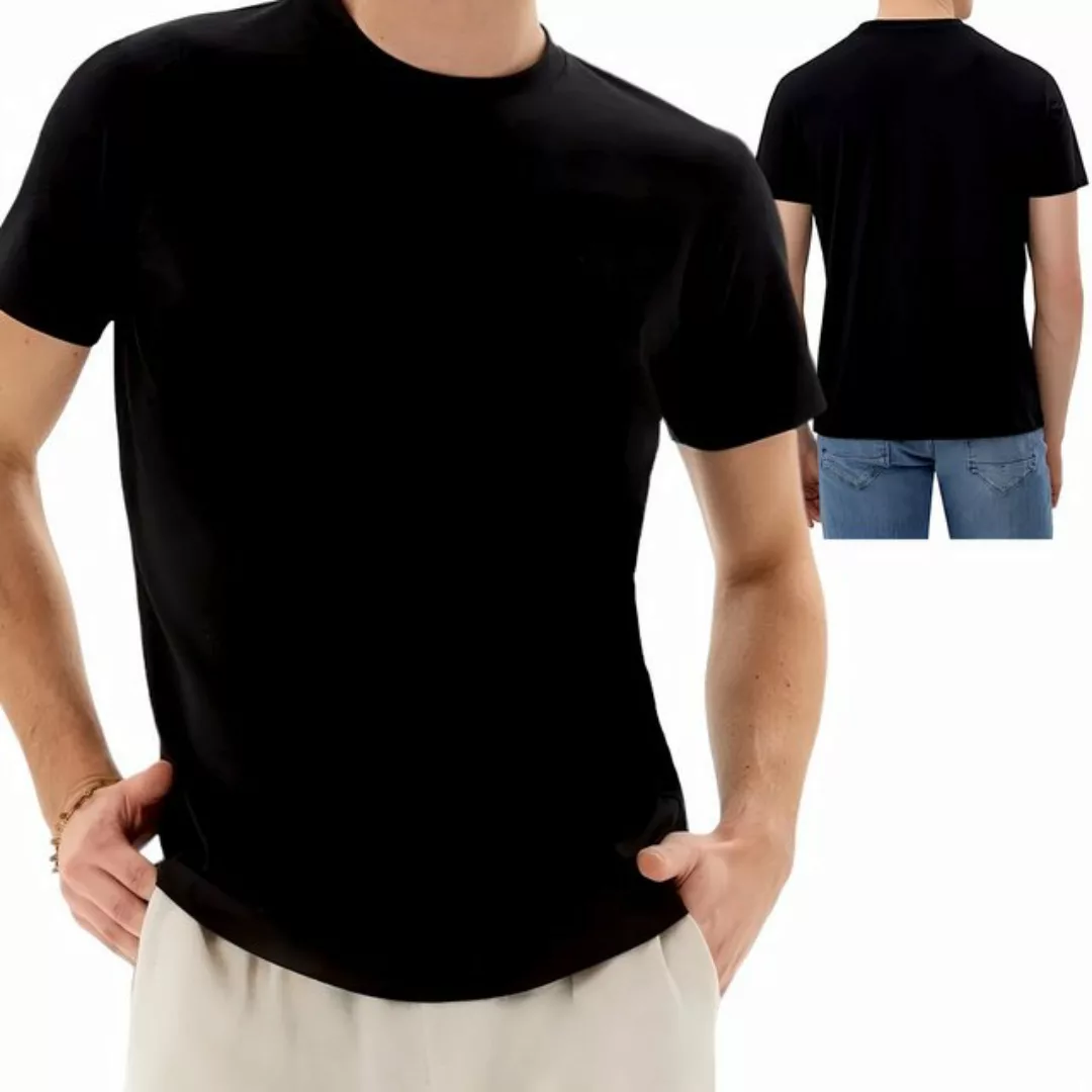 fashionshowcase T-Shirt 4er Pack Herren Basic T-Shirts Schwarz Unterziehshi günstig online kaufen