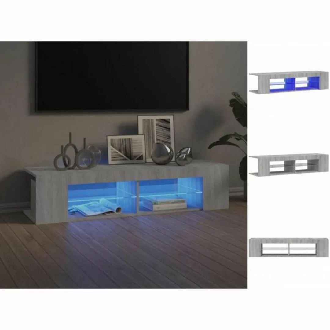 vidaXL TV-Schrank TV-Schrank mit LED-Leuchten Grau Sonoma 135x39x30 cm (1-S günstig online kaufen