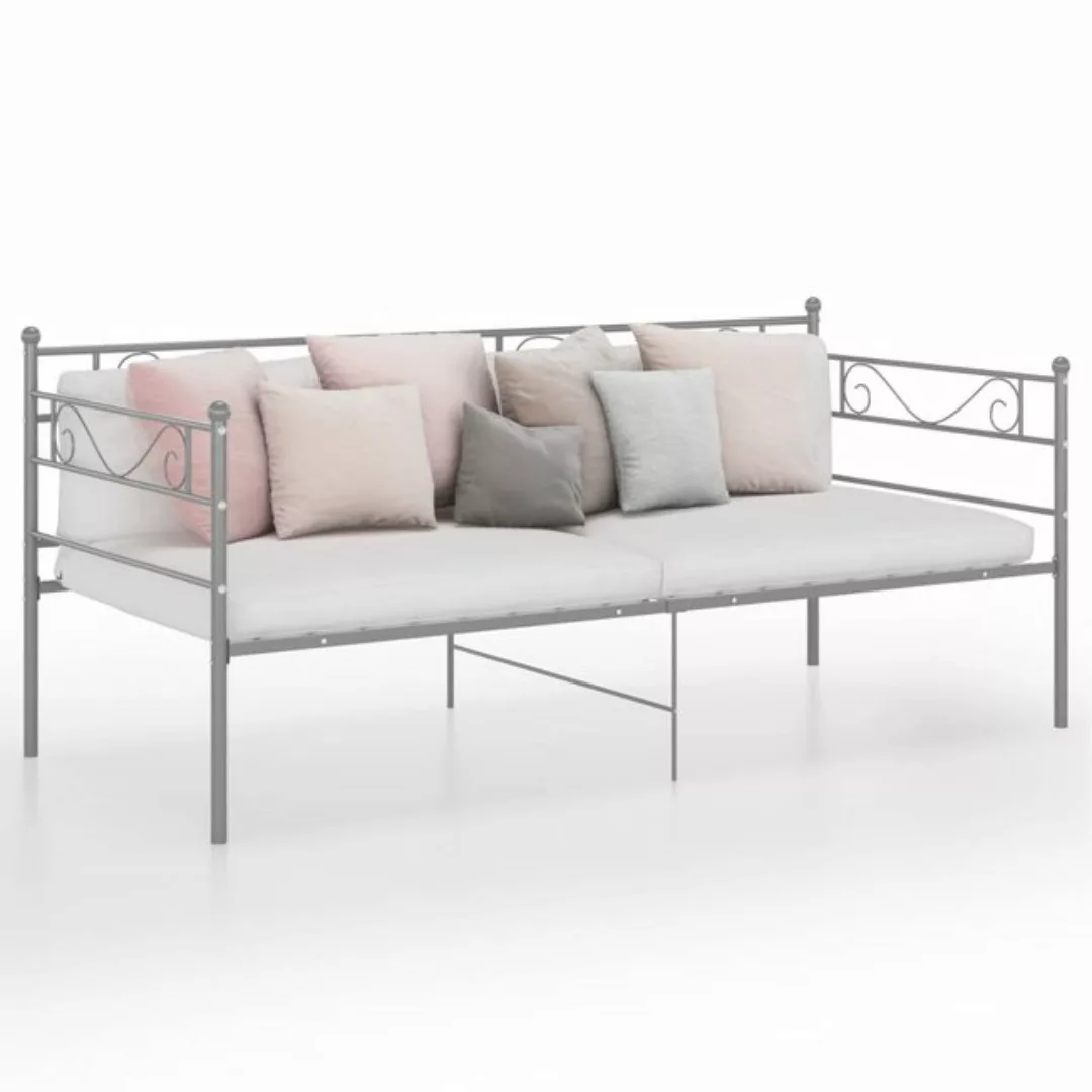 Schlafsofa Bettgestell Grau Metall 90x200 Cm günstig online kaufen