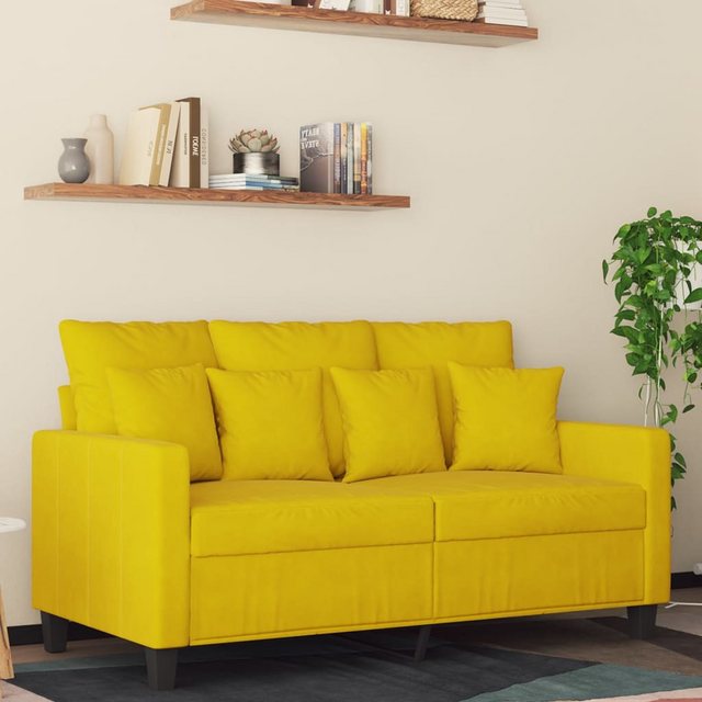 vidaXL Sofa 2-Sitzer-Sofa Gelb 120 cm Samt günstig online kaufen