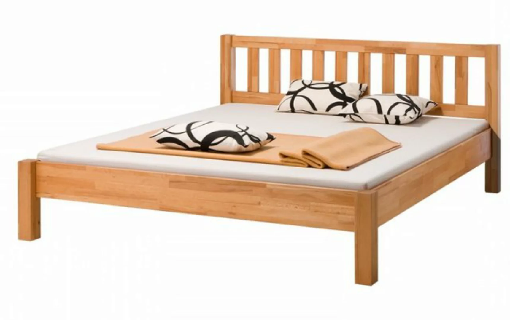 bv-vertrieb Massivholzbett Einzelbett 100x200 Holzbett Kernbuche massiv geö günstig online kaufen