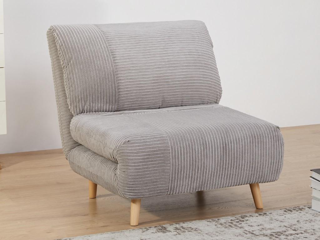 Schlafsessel - Cord - Hellgrau - PALULA günstig online kaufen