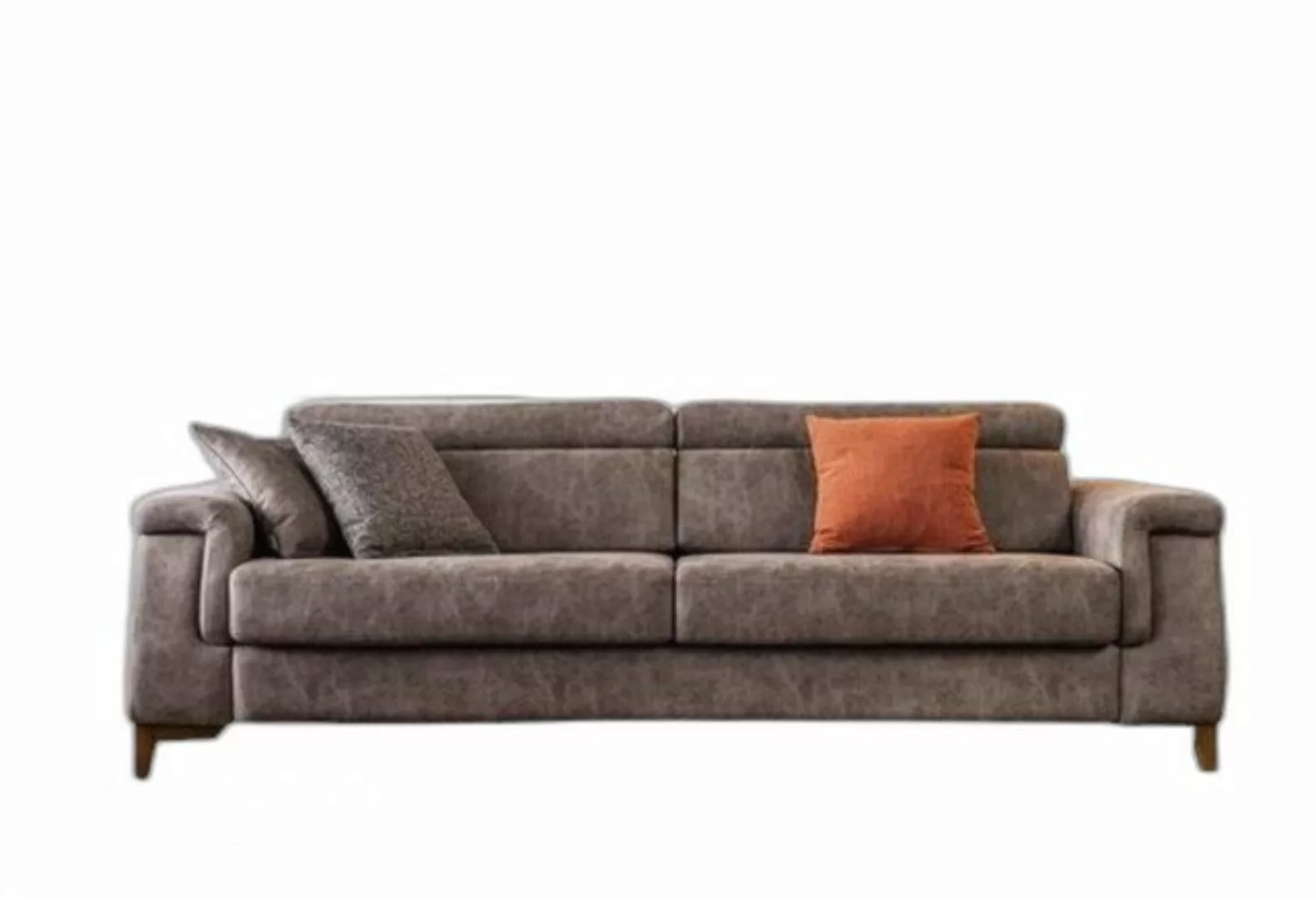 Xlmoebel 3-Sitzer Drei-Sitzer Couch 3 Platz Sofastuhl Grau Gewebe Mit Schla günstig online kaufen