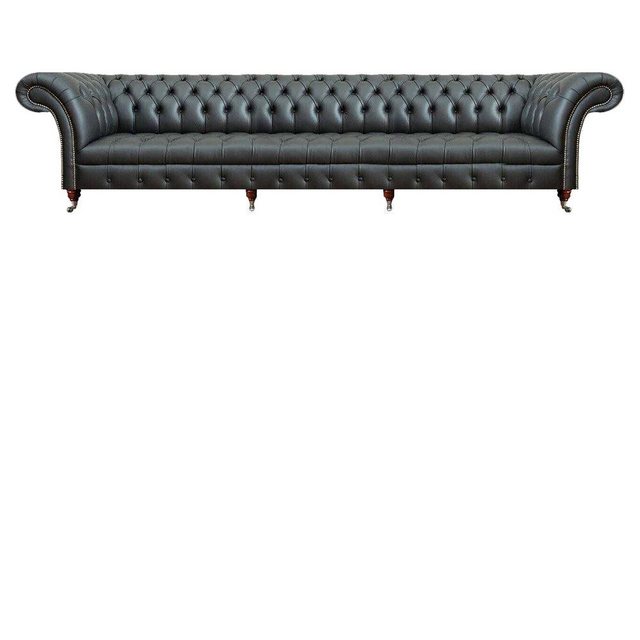 JVmoebel Chesterfield-Sofa Set 3tlg Leder 2x Sofas Schwarz Sessel Polstermö günstig online kaufen