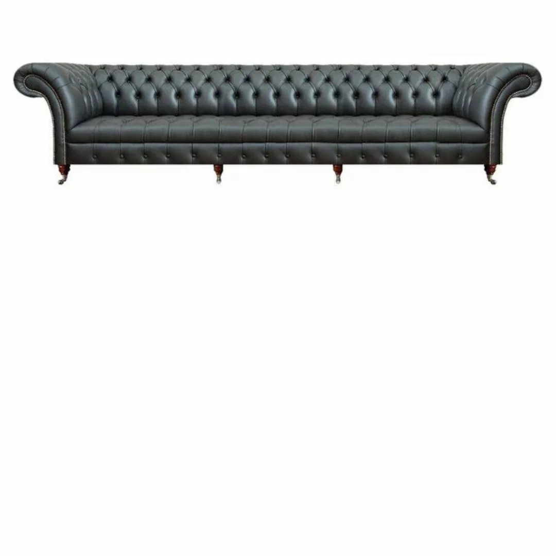 JVmoebel Chesterfield-Sofa Set 3tlg Leder 2x Sofas Schwarz Sessel Polstermö günstig online kaufen