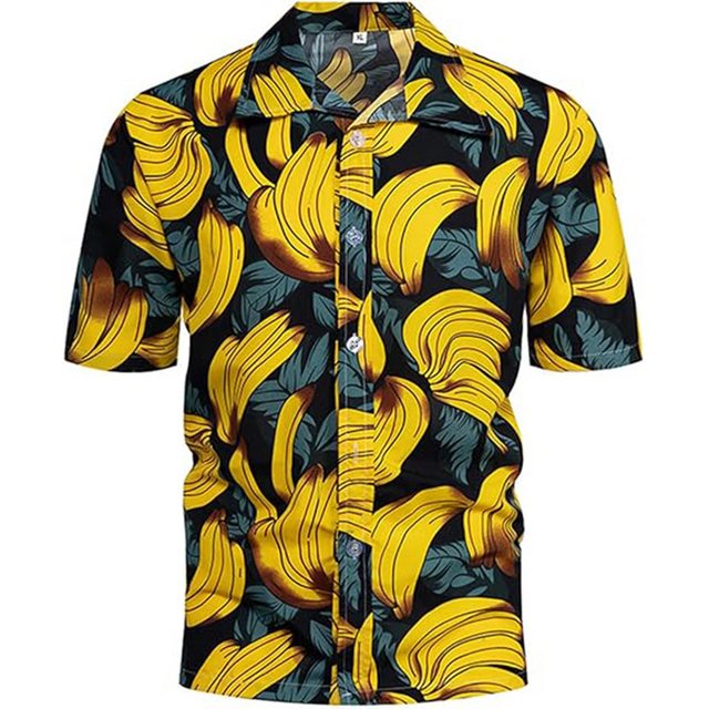 Candyse T-Shirt Hawaii-Hemd Herren Funky Kurzarm-Hemd Herren bedrucktes Haw günstig online kaufen