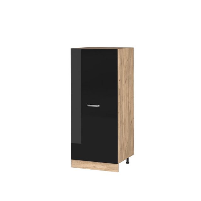 Vicco Hochschrank R-Line, Schwarz Hochglanz/Goldkraft Eiche, 60 cm günstig online kaufen