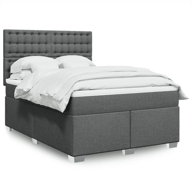 vidaXL Boxspringbett mit Matratze Dunkelgrau 160x200 cm Stoff2103976 günstig online kaufen