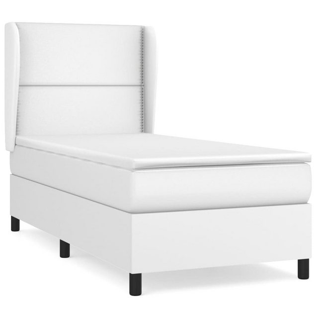 vidaXL Boxspringbett mit Matratze Weiß 90x190 cm Kunstleder1466701 günstig online kaufen