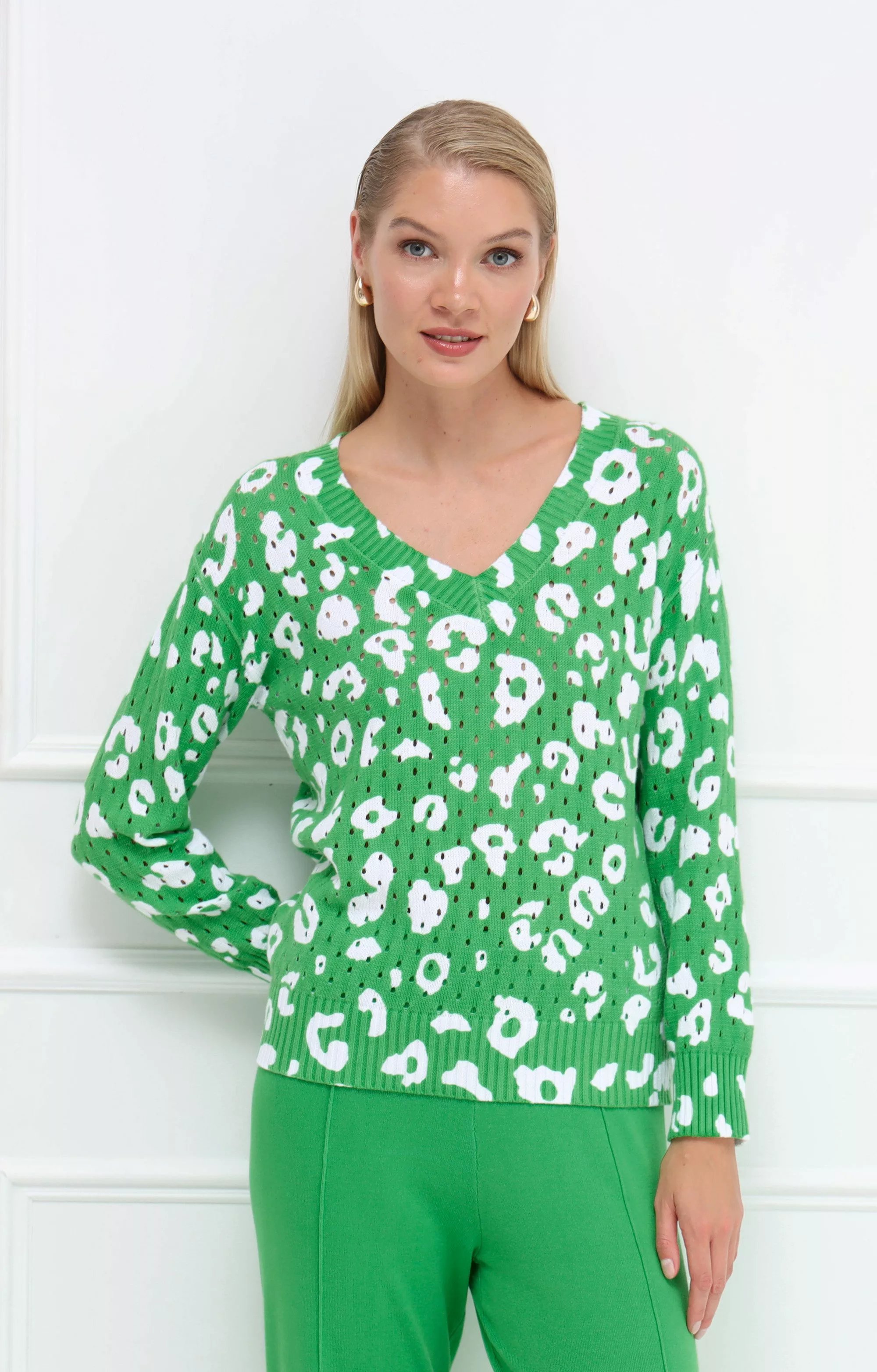 Passioni Strickpullover mit abstraktem Leopardenmuster günstig online kaufen