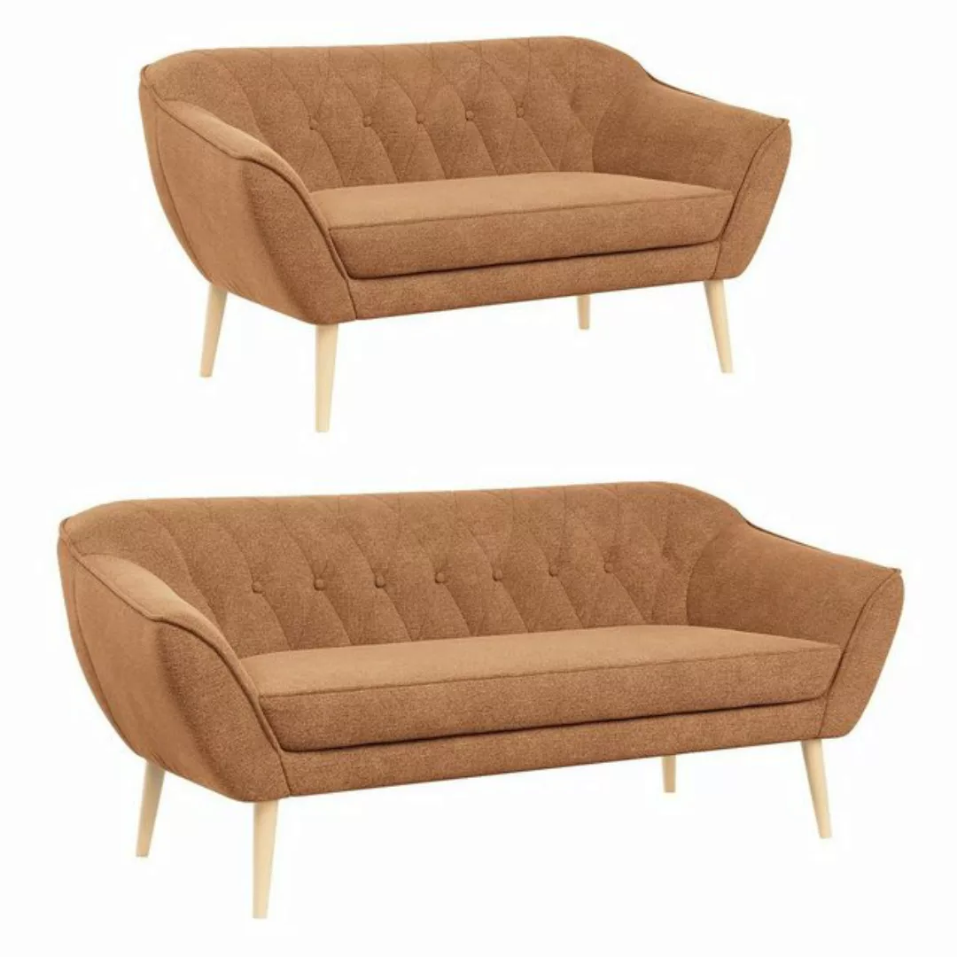 MKS MÖBEL Sofa PIRS 3 2, Skandinavischer Stil, Gesteppte Polsterung, Modern günstig online kaufen