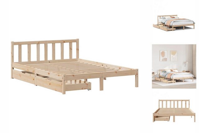 vidaXL Bettgestell Massivholzbett ohne Matratze 120x200 cm Kiefernholz Bett günstig online kaufen