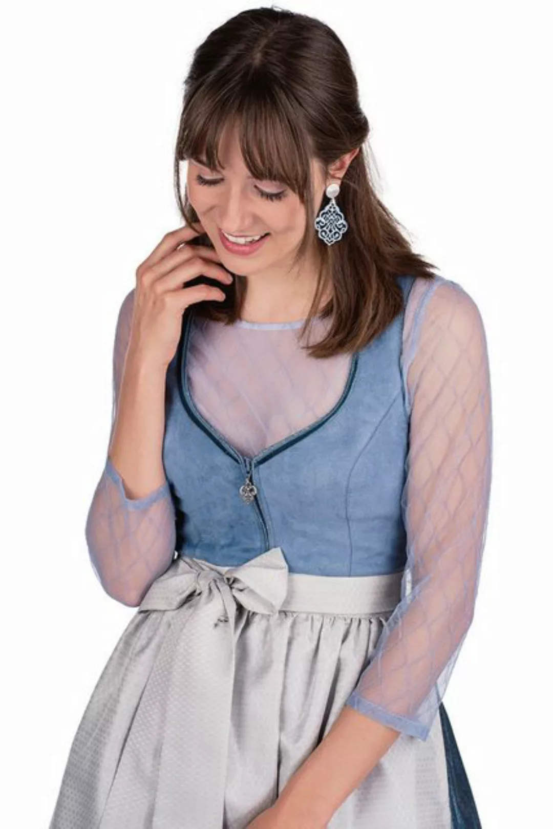 MarJo Dirndl Midi Dirndl 2tlg. - HOLLY - taubenblau/silber günstig online kaufen