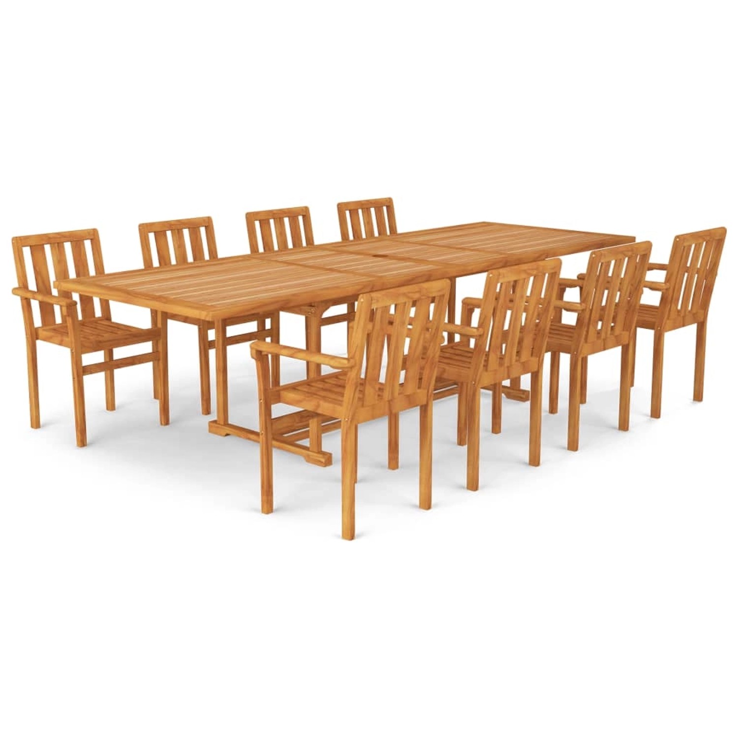 vidaXL 9-tlg Garten-Essgruppe Teak Massivholz Modell 6 günstig online kaufen