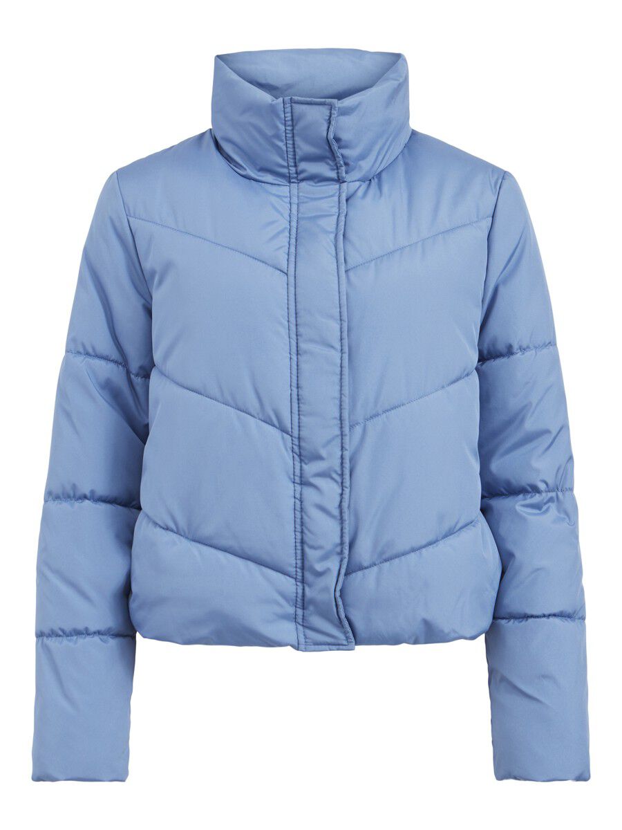 VILA Gesteppte High Neck Jacke Damen Blau günstig online kaufen