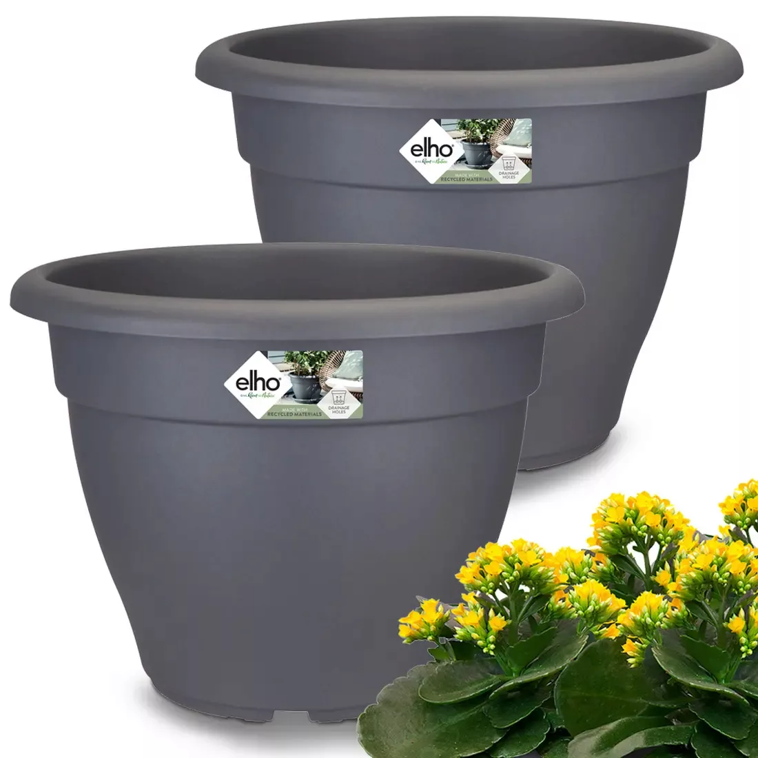 Blumentopf 2er-Set Anthrazit 35x26cm 11,8L günstig online kaufen