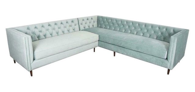 JVmoebel Ecksofa, Ecksofa Grau Big Textill Stoff Chesterfield Sofas Kreativ günstig online kaufen