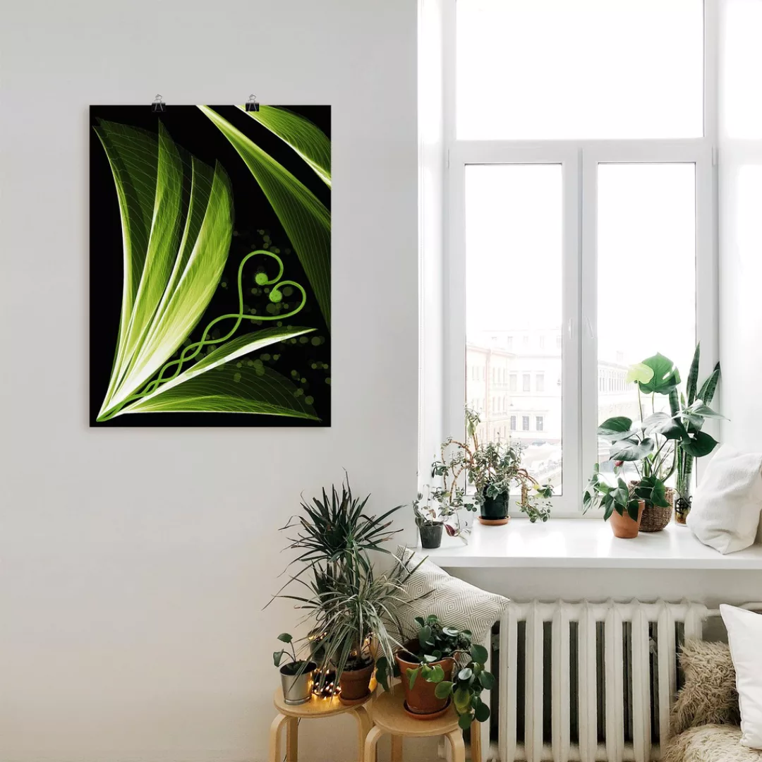 Artland Poster »Grünes Herzblatt dekorativ«, Spa Bilder, (1 St.), als Alubi günstig online kaufen