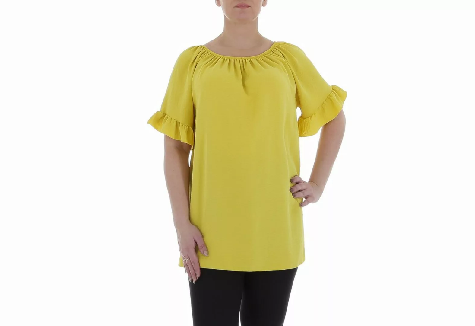 Ital-Design Kurzarmbluse Damen Elegant (85915850) Bluse in Gelb günstig online kaufen