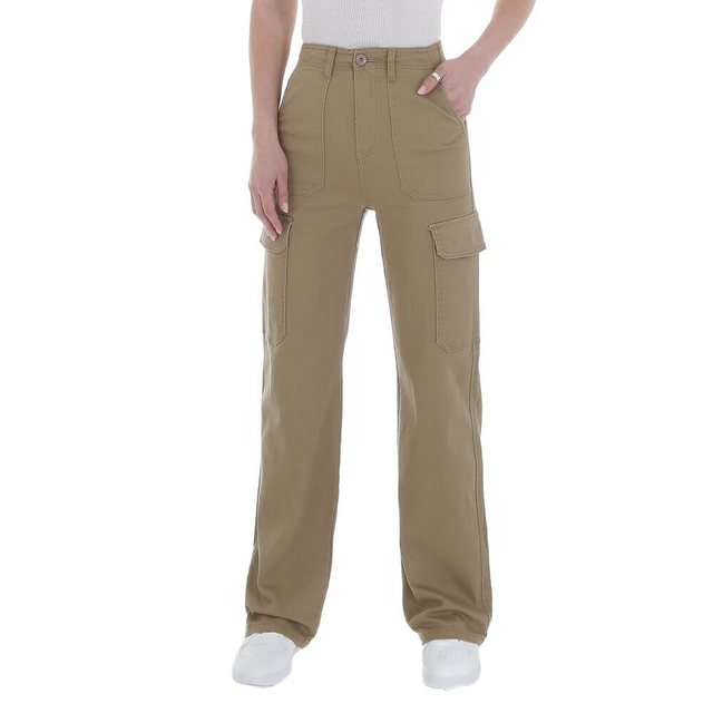 Ital-Design Cargohose Damen Freizeit Stoffhose in Beige günstig online kaufen