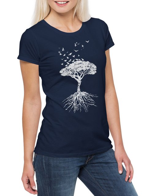 Urban Backwoods Print-Shirt Yggdrasil Tree Logo VII Damen T-Shirt Arsen Cel günstig online kaufen